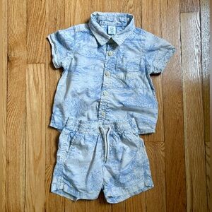 Baby Gap 12-18months Hawaiian shirt shorts set